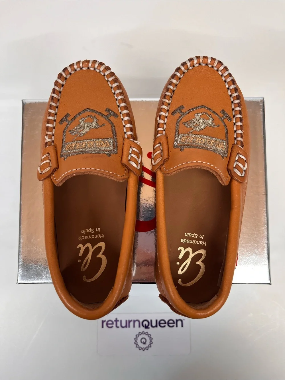 Kids Tan Leather Moccasin Loafers